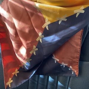 Paloma Picasso Vintage Silk Scarf 🧣 Black/Mustard/Brown